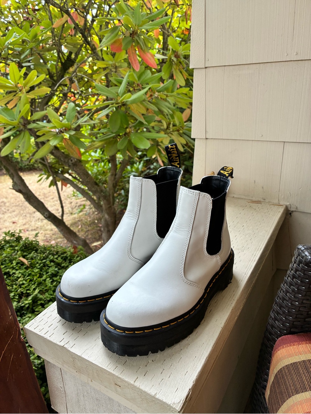 Dr. Martens White Platform Chelsea Boot Size 9